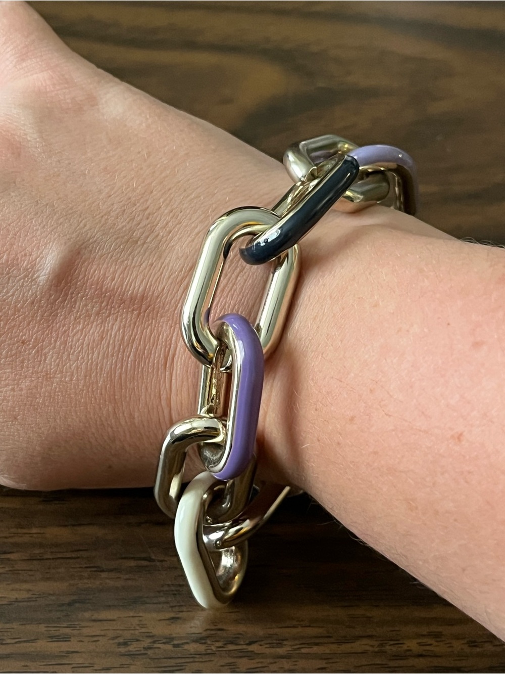 Chunky Oval Link Silver Tone Chain Bracelet